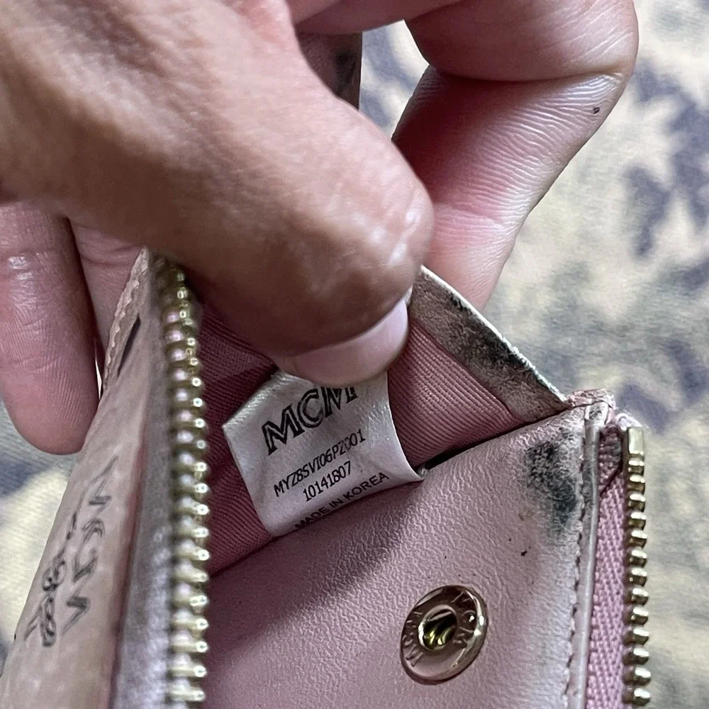 MCM Color Visetos Original Pink Key Pouch Missing Key Loop Made In Korea